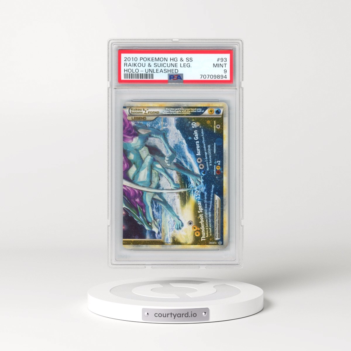 2010 Pokémon Heartgold & Soulsilver Unleashed #93 Raikou & Suicune Legend - Holo (PSA 9 MINT)