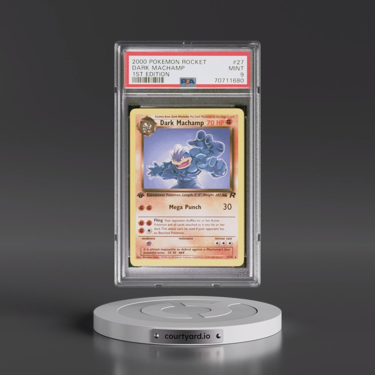 2000 Pokémon Rocket #27 Dark Machamp - 1st Edition (PSA 9 MINT)