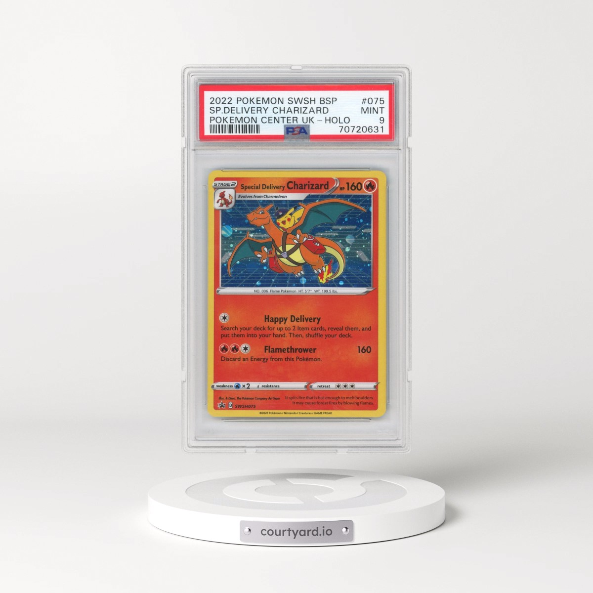 2022 Pokémon Swsh Black Star Promo #075 Special Delivery Charizard - Holo Pokemon Center United Kingdom (PSA 9 MINT)