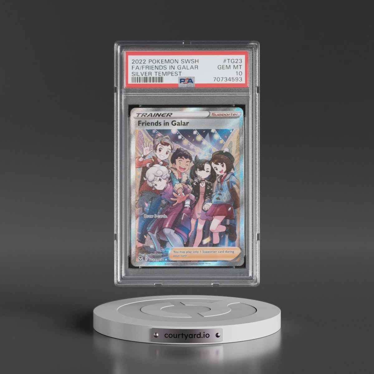 2022 Pokémon Sword & Shield Silver Tempest #TG23 Friends in Galar - Full Art (PSA 10 GEM MINT)