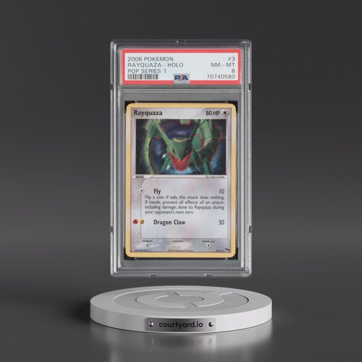 2006 Pokémon Pop Series 1 #3 Rayquaza - Holo (PSA 8 NM-MT)
