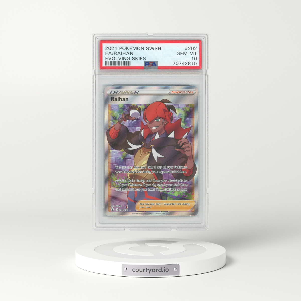 2021 Evolving Skies #202 Raihan (PSA 10 GEM MINT)