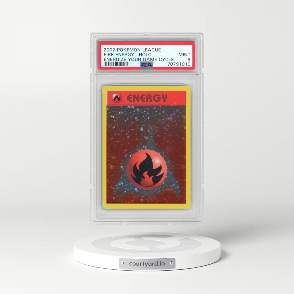 2002 Pokémon League Energize Your Game Cycle Fire Energy - Holo (PSA 9 MINT)