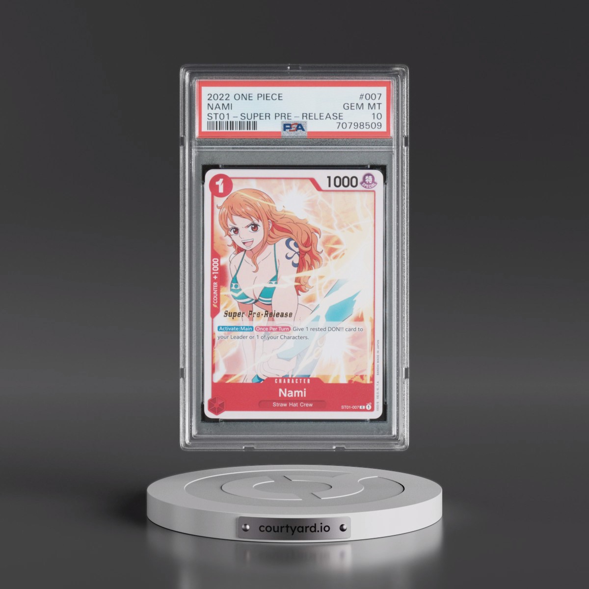 2022 One Piece Starter Deck ST01-Straw Hat Crew #007 Nami - Super Pre-Release (PSA 10 GEM MINT)