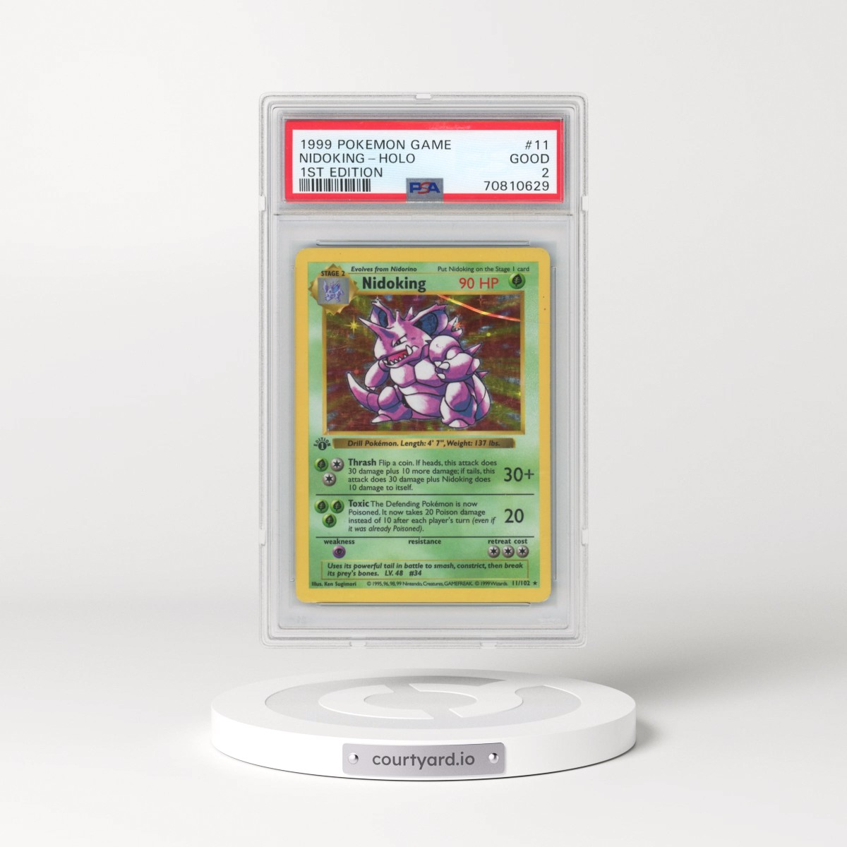 1999 Pokémon Game Nidoking - 1st Edition Holo #11 PSA 2