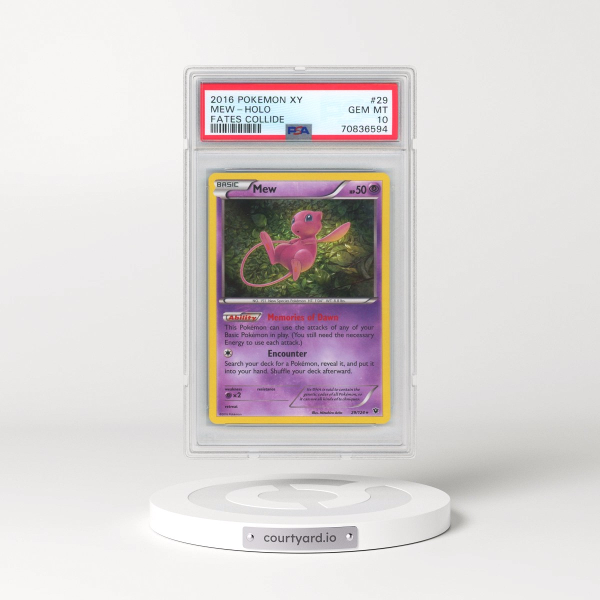 2016 Pokémon XY Fates Collide #29 Mew - Holo (PSA 10 GEM MINT)