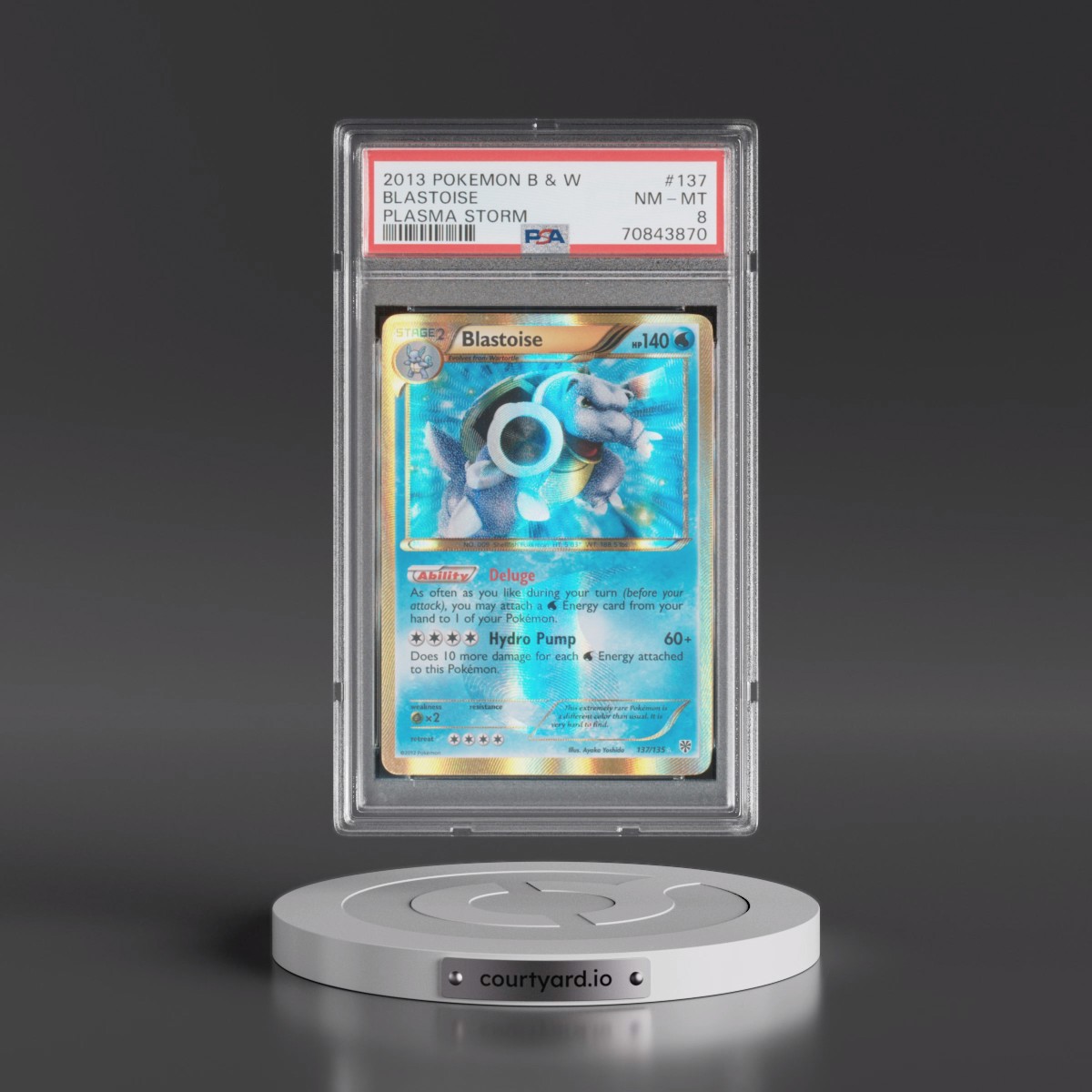 2013 Pokémon Black & White Plasma Storm #137 Blastoise (PSA 8 NM-MT)