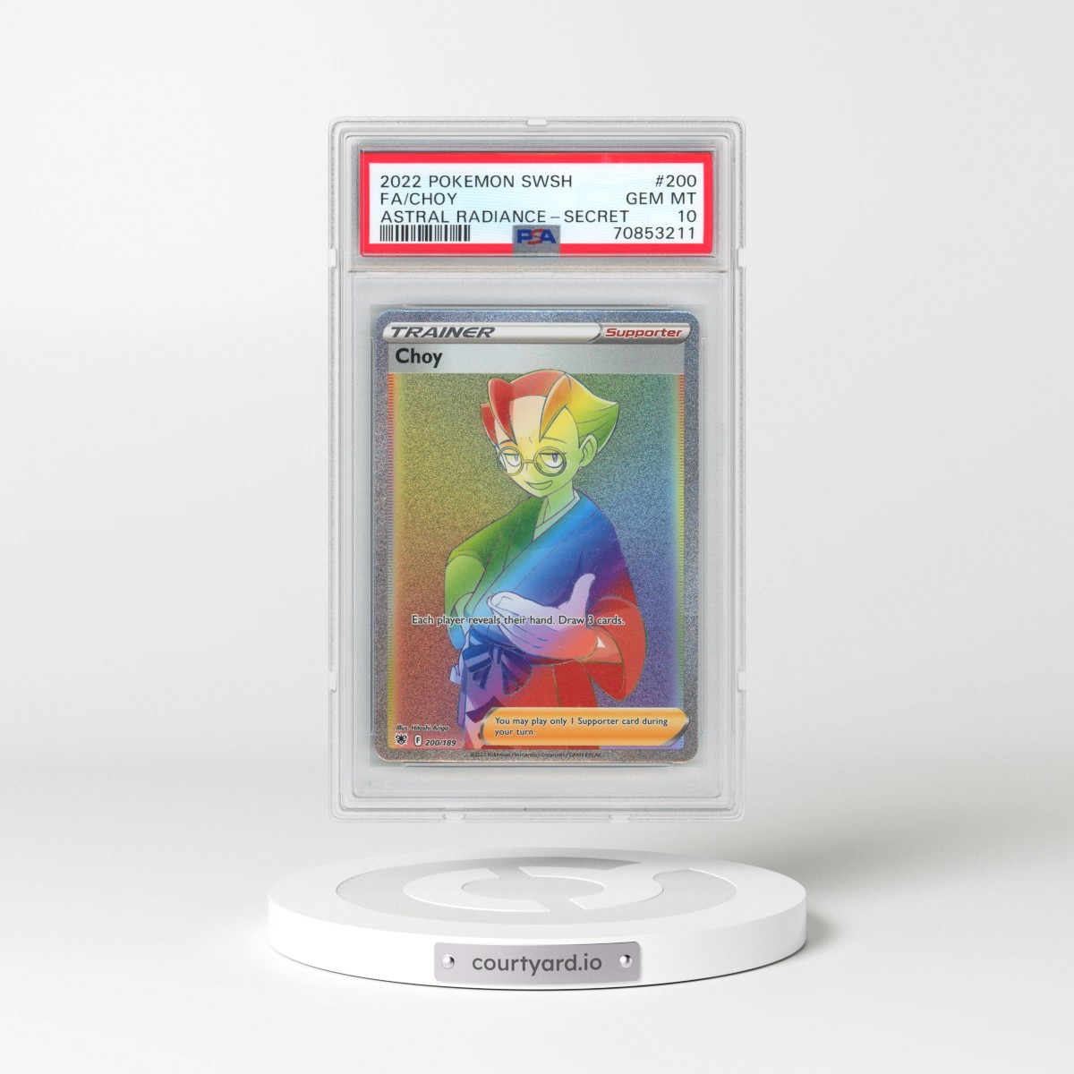 2022 Pokémon Sword & Shield Astral Radiance #200 Choy - Full Art Secret (PSA 10 GEM MINT)