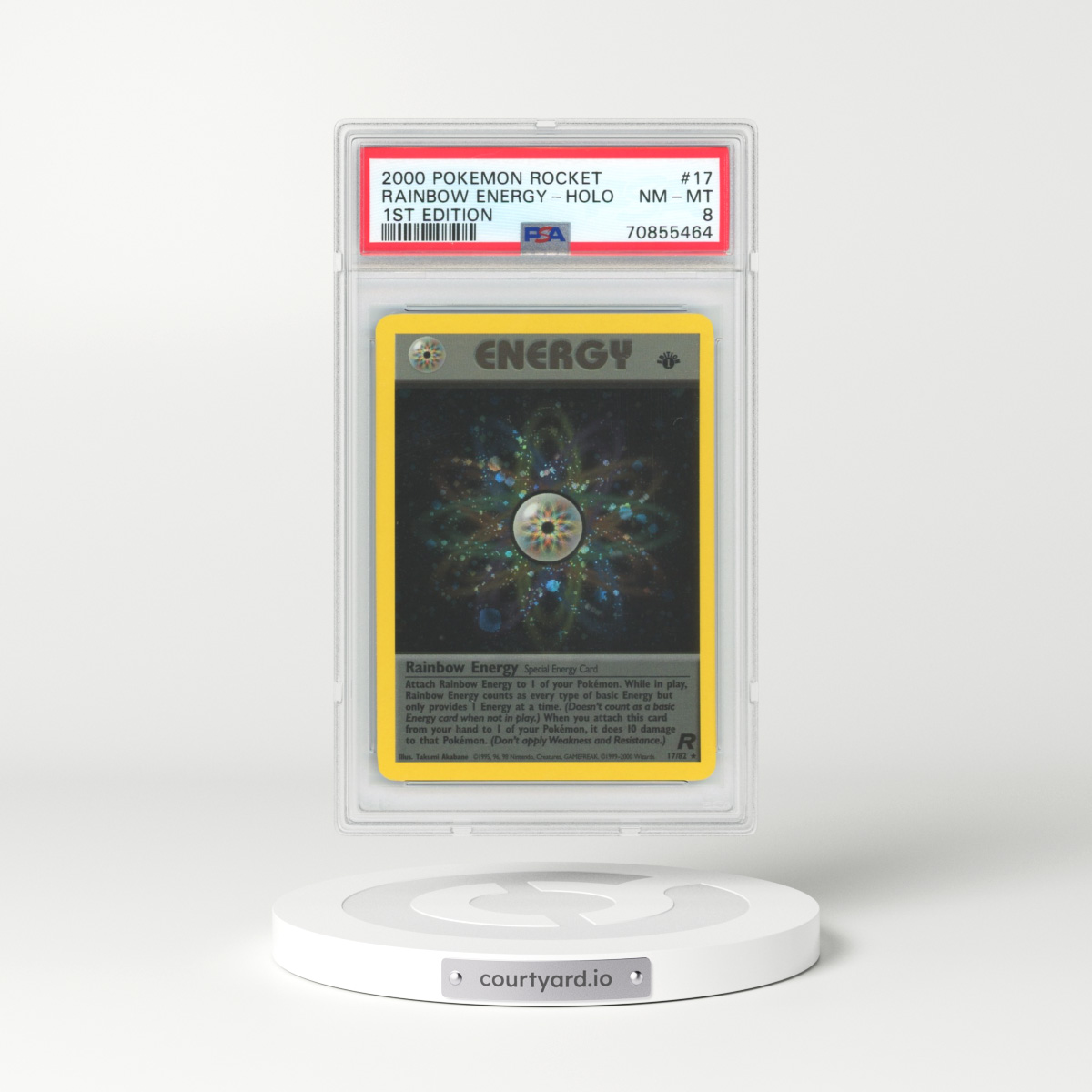 2000 Team Rocket #17 Rainbow Energy - 1st Edition Holo (PSA 8 NM-MT)