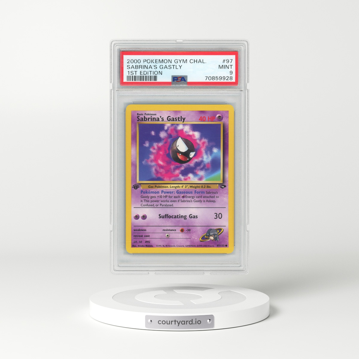 2000 Pokémon Gym Challenge #97 Sabrina's Gastly - 1st Edition (PSA 9 MINT)