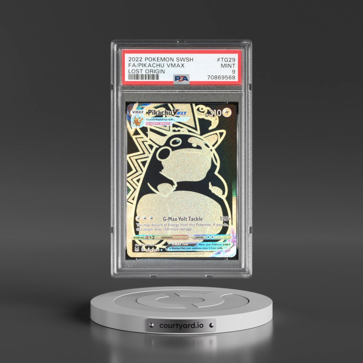 2022 Pokémon Sword & Shield Lost Origin #TG29 Pikachu Vmax - Full Art (PSA 9 MINT)