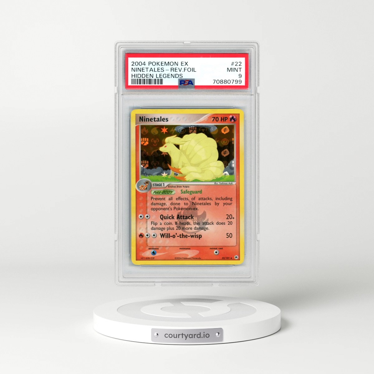 2004 Pokémon EX Hidden Legends #22 Ninetales - Reverse Foil (PSA 9 MINT)