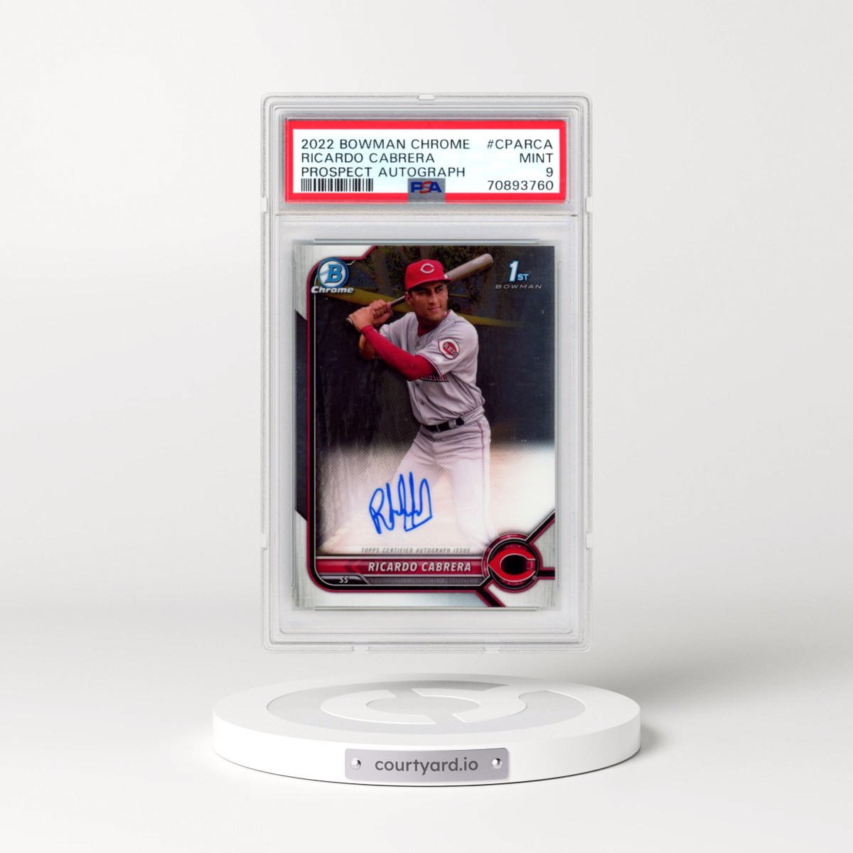2022 Bowman Chrome Prospect Autographs Ricardo Cabrera #CPARCA PSA 9