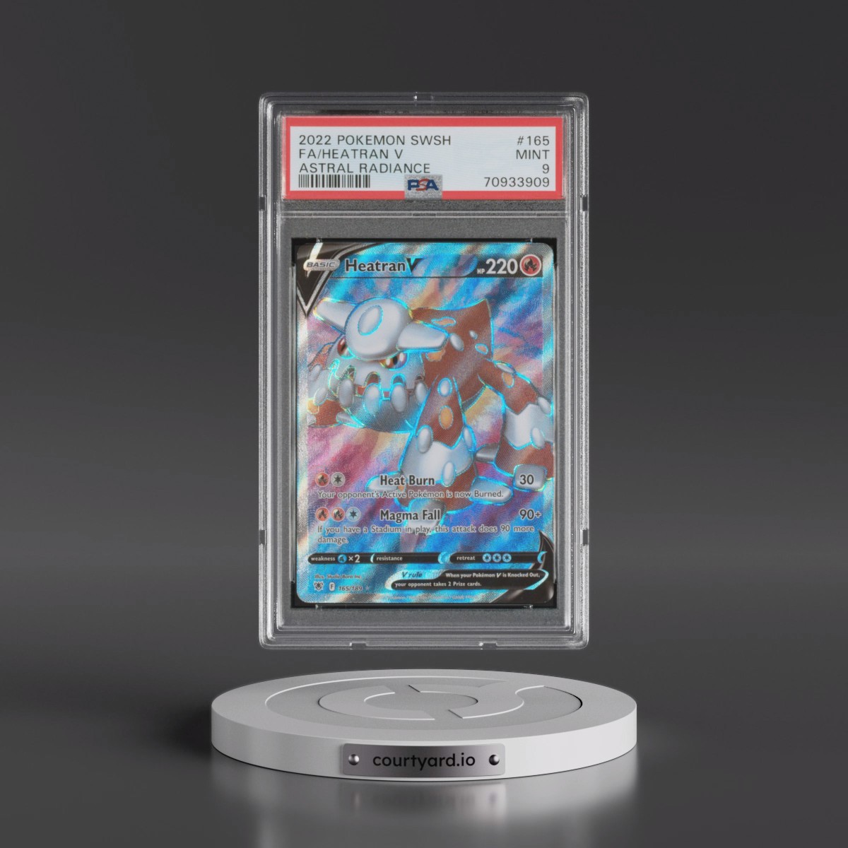 2022 Pokémon Sword & Shield Astral Radiance #165 Heatran V - Holo Full Art (PSA 9 MINT)