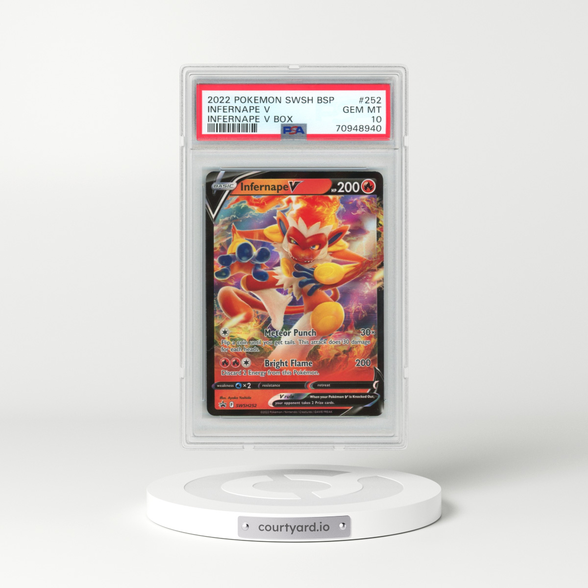 2022 Pokémon Swsh Black Star Promo #252 Infernape V - Holo Infernape V Box (PSA 10 GEM MINT)