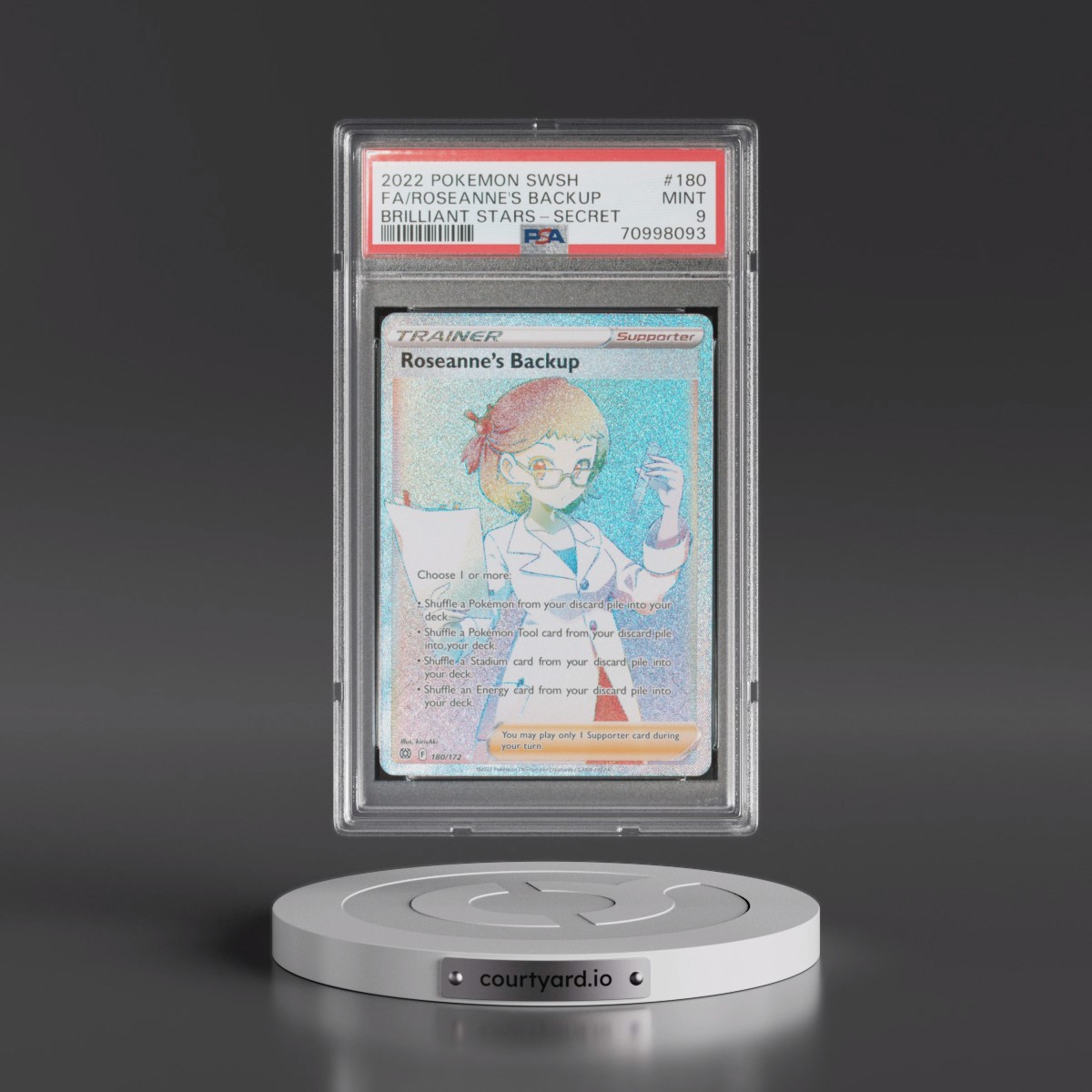 2022 Pokémon Sword & Shield Brilliant Stars #180 Roseanne's Backup - Full Art Secret (PSA 9 MINT)