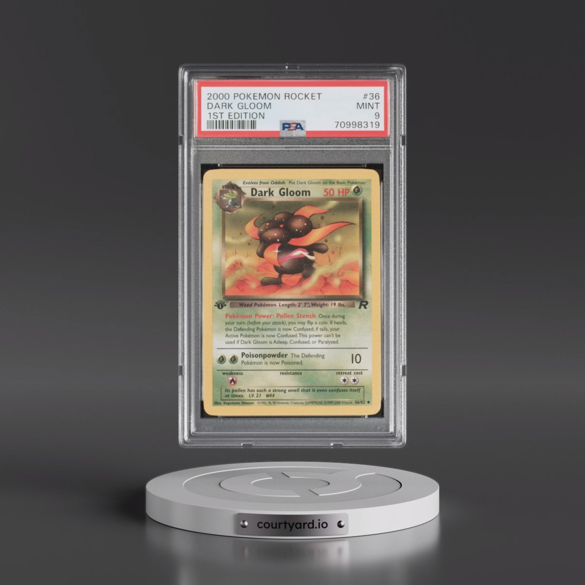 2000 Pokémon Rocket #36 Dark Gloom - 1st Edition (PSA 9 MINT)