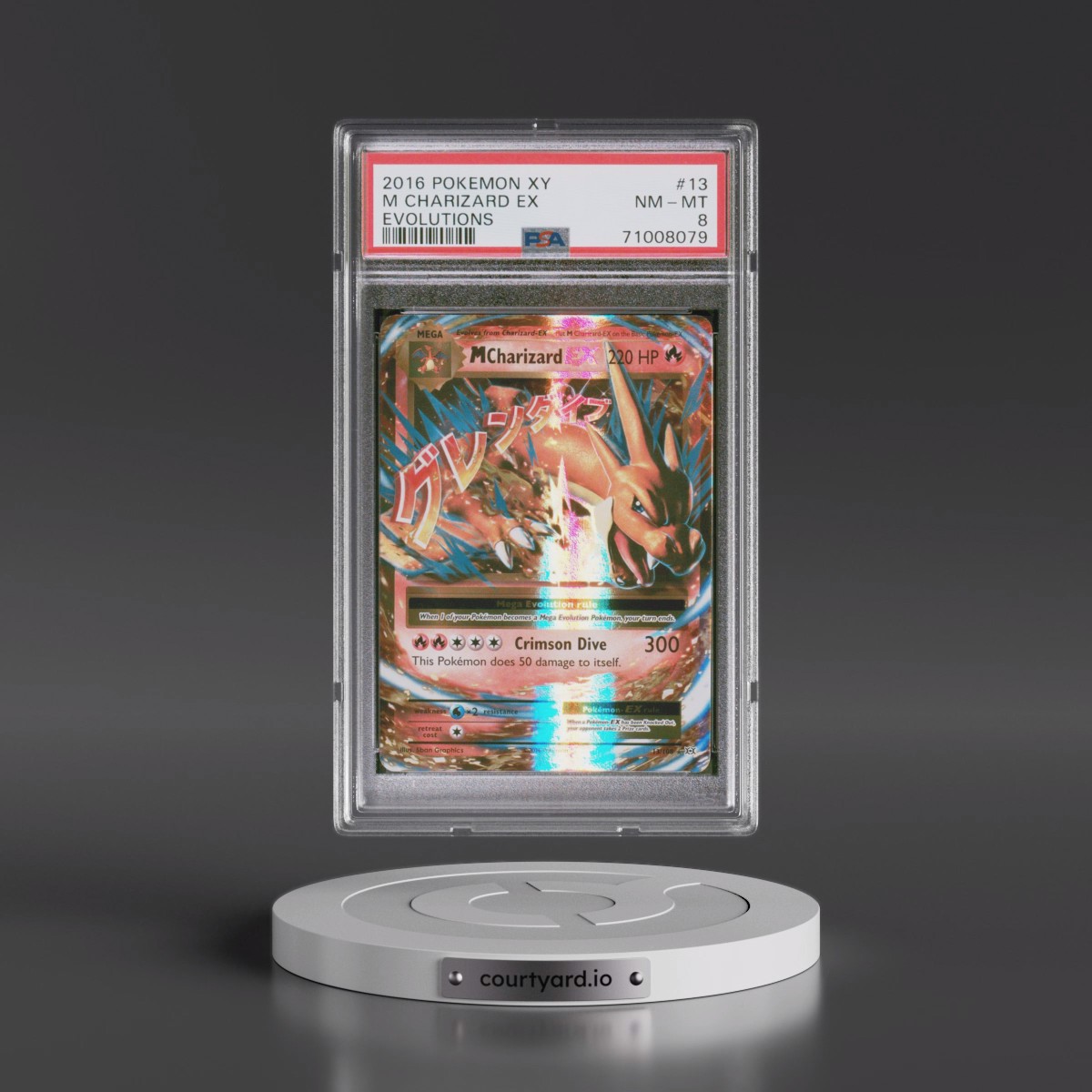 2016 Pokémon XY Evolutions #13 M Charizard EX - Holo (PSA 8 NM-MT)