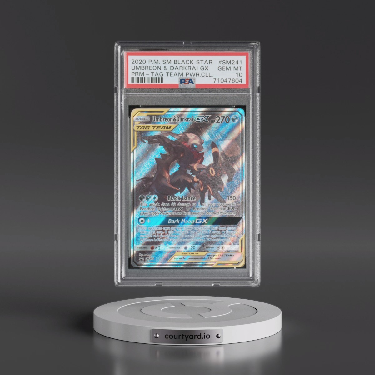 2020 Pokémon SM Black Star Promo #SM241 Umbreon & Darkrai GX - Holo Tag Team Powers Collection (PSA 10 GEM MINT)