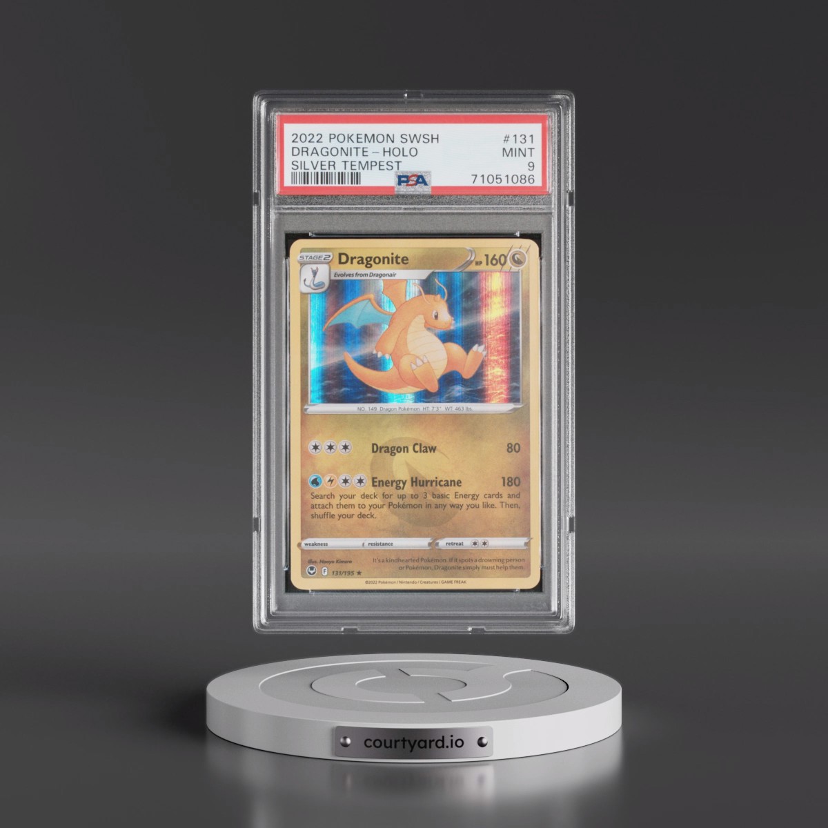 2022 Pokémon Sword & Shield Silver Tempest #131 Dragonite - Holo (PSA 9 MINT)