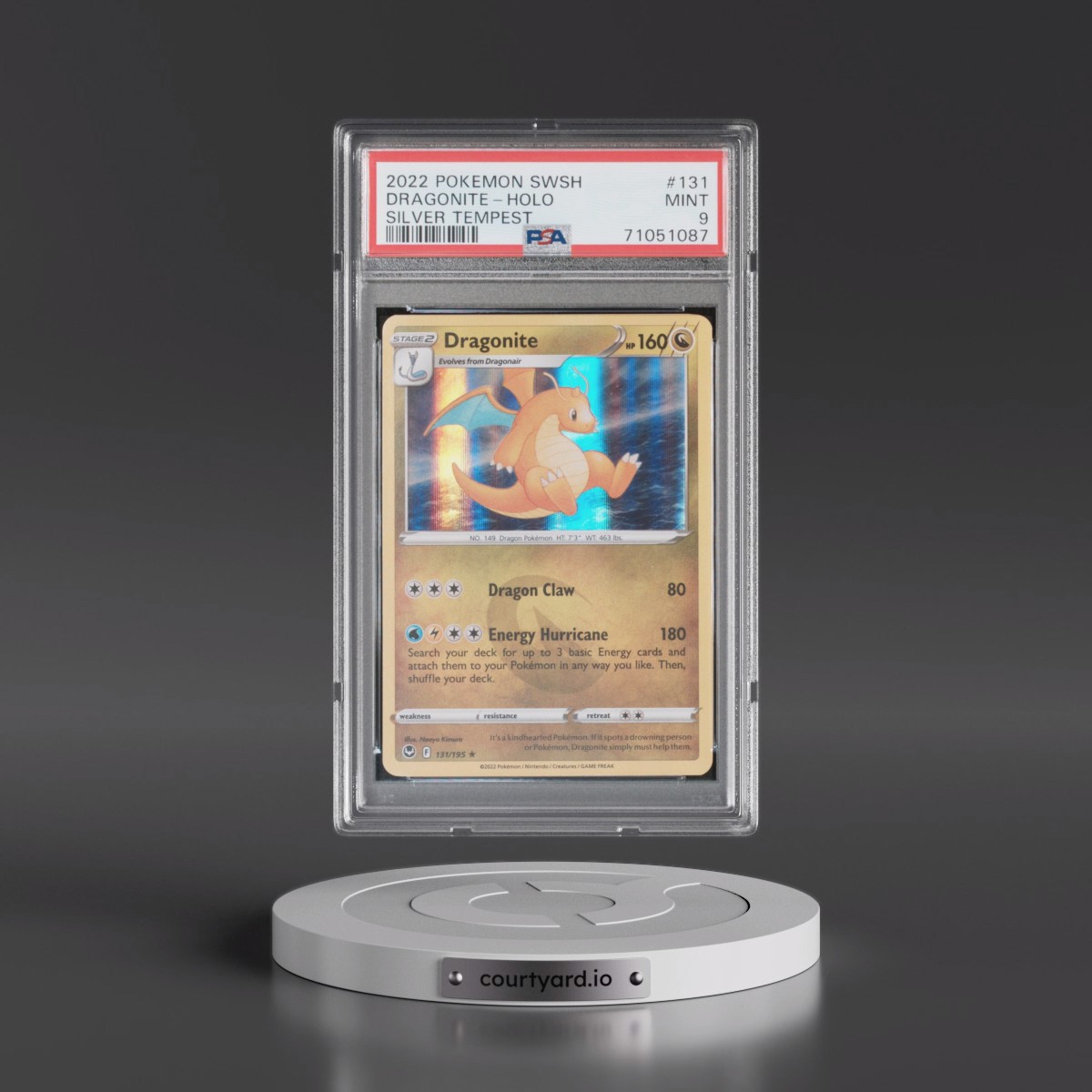 2022 Pokémon Sword & Shield Silver Tempest #131 Dragonite - Holo (PSA 9 MINT)