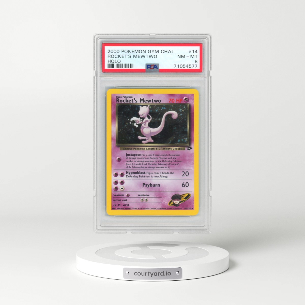 2000 Pokémon Gym Challenge #14 Rocket's Mewtwo - Holo (PSA 8 NM-MT)