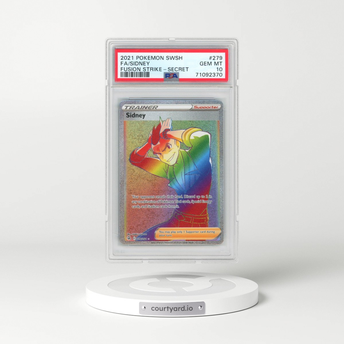 2021 Pokémon Sword & Shield Fusion Strike #279 Sidney - Full Art Secret (PSA 10 GEM MINT)