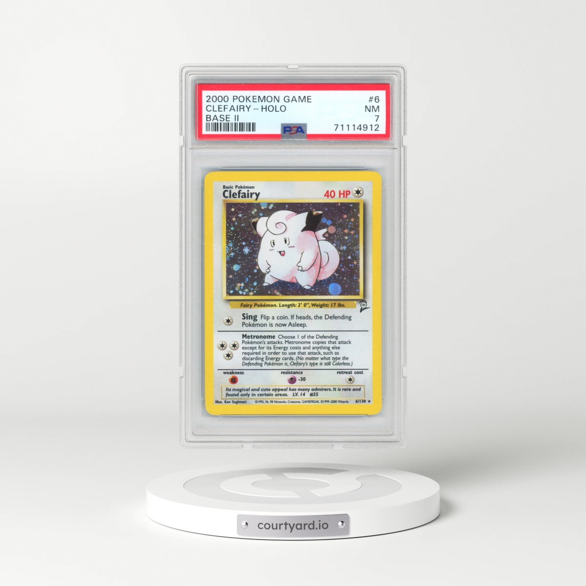 2000 Pokémon Game Base II #6 Clefairy - Holo (PSA 7 NM)