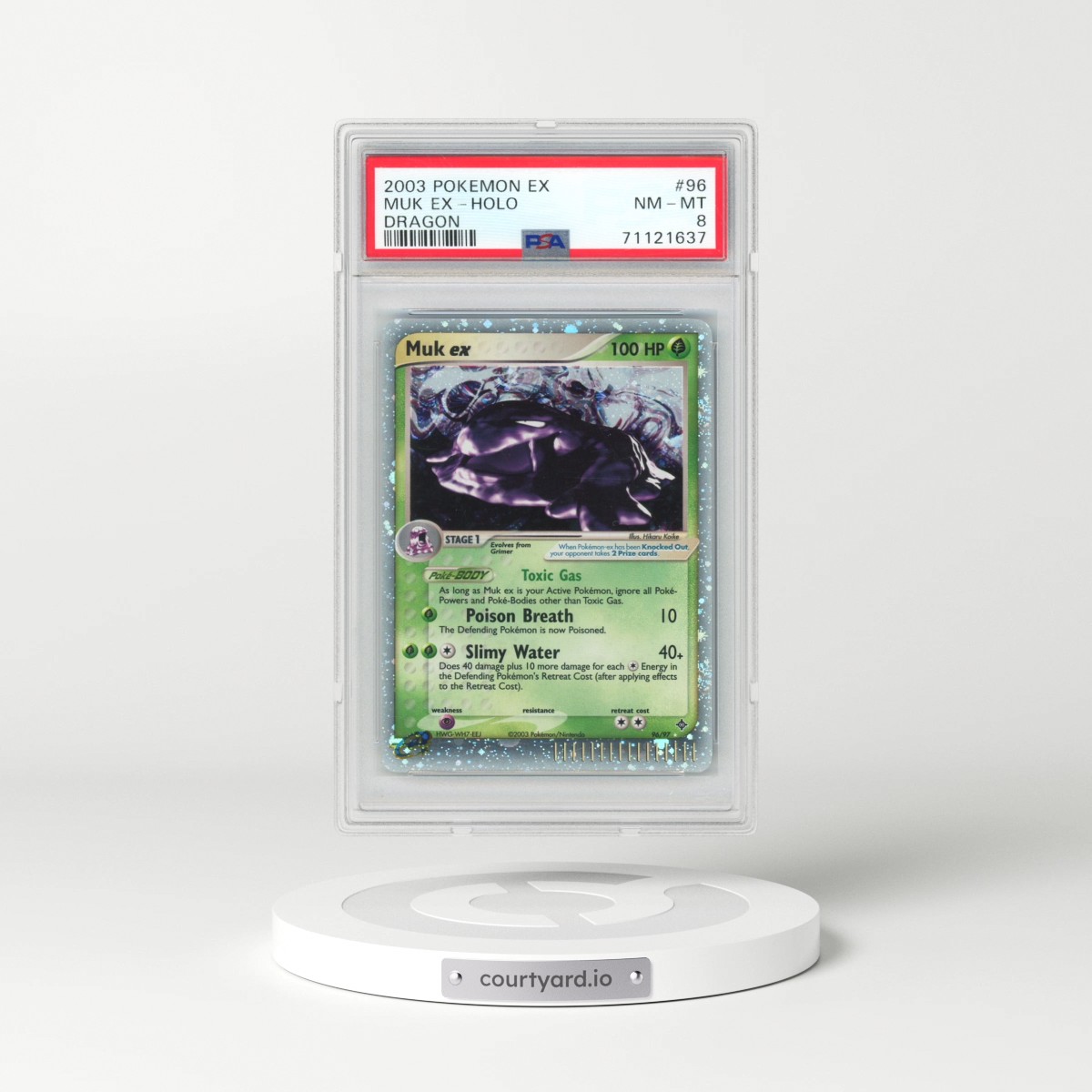 2003 Pokémon EX Dragon #96 Muk EX - Holo Holo (PSA 8 NM-MT)