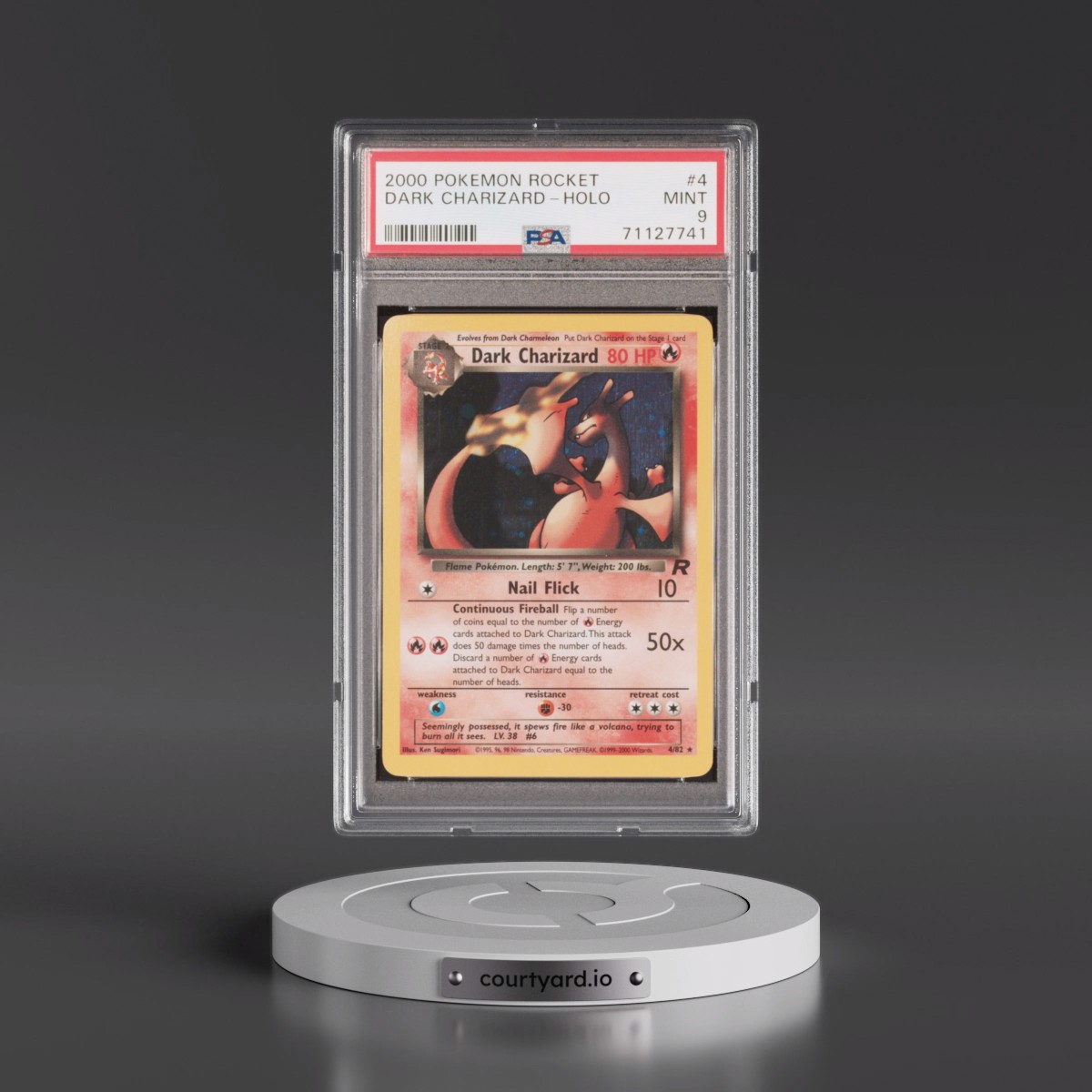 2000 Pokémon Rocket #4 Dark Charizard - Holo (PSA 9 MINT)