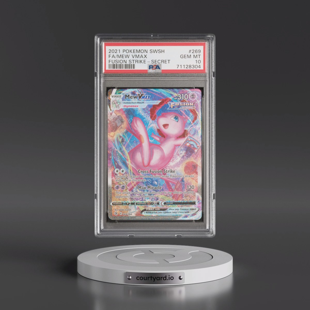 2021 Pokémon Sword & Shield Fusion Strike #269 Mew Vmax - Full Art Secret (PSA 10 GEM MINT)