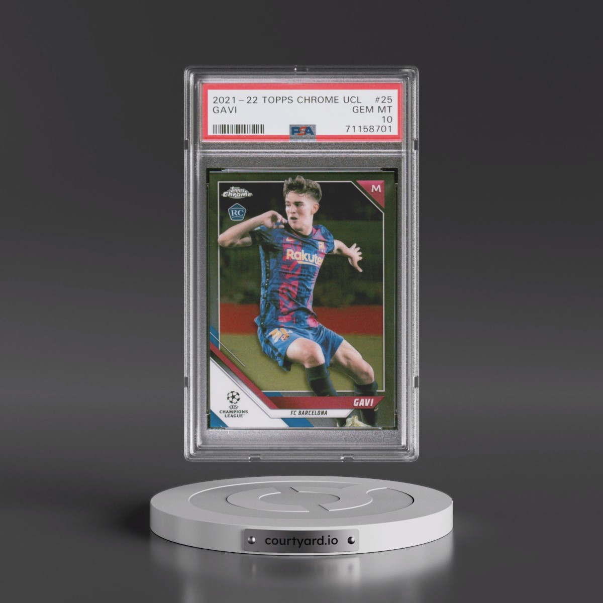 2021 Topps Chrome UEFA Champions League #25 Gavi (PSA 10 GEM MINT)