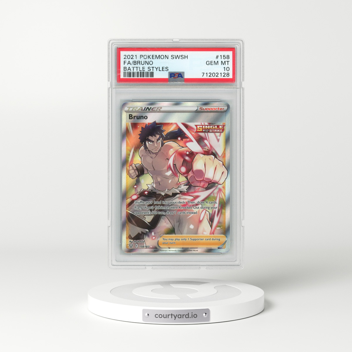 2021 Pokémon Sword & Shield Battle Styles #158 Bruno - Full Art (PSA 10 GEM MINT)