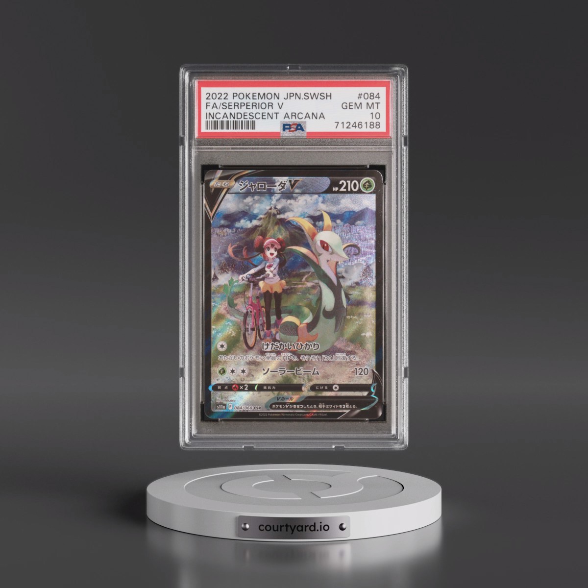 2022 Pokémon Sword & Shield Incandescent Arcana #084 Serperior V - Holo Full Art (PSA 10 GEM MINT)