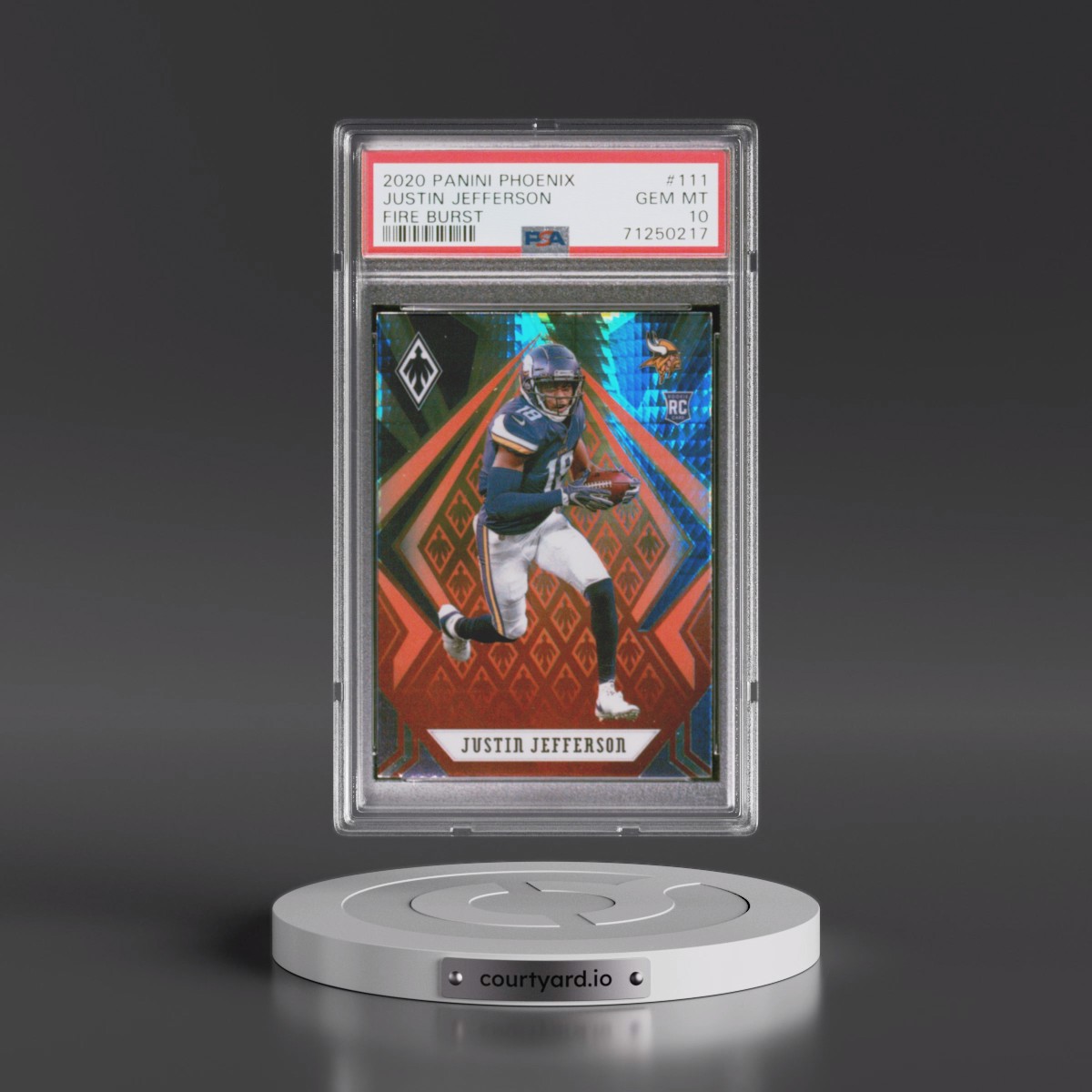 2020 Panini Phoenix #111 Justin Jefferson - Fire Burst (PSA 10 GEM MINT)