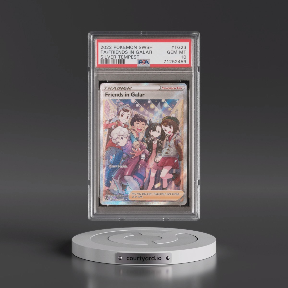 2022 Pokémon Sword & Shield Silver Tempest #TG23 Friends in Galar - Full Art (PSA 10 GEM MINT)