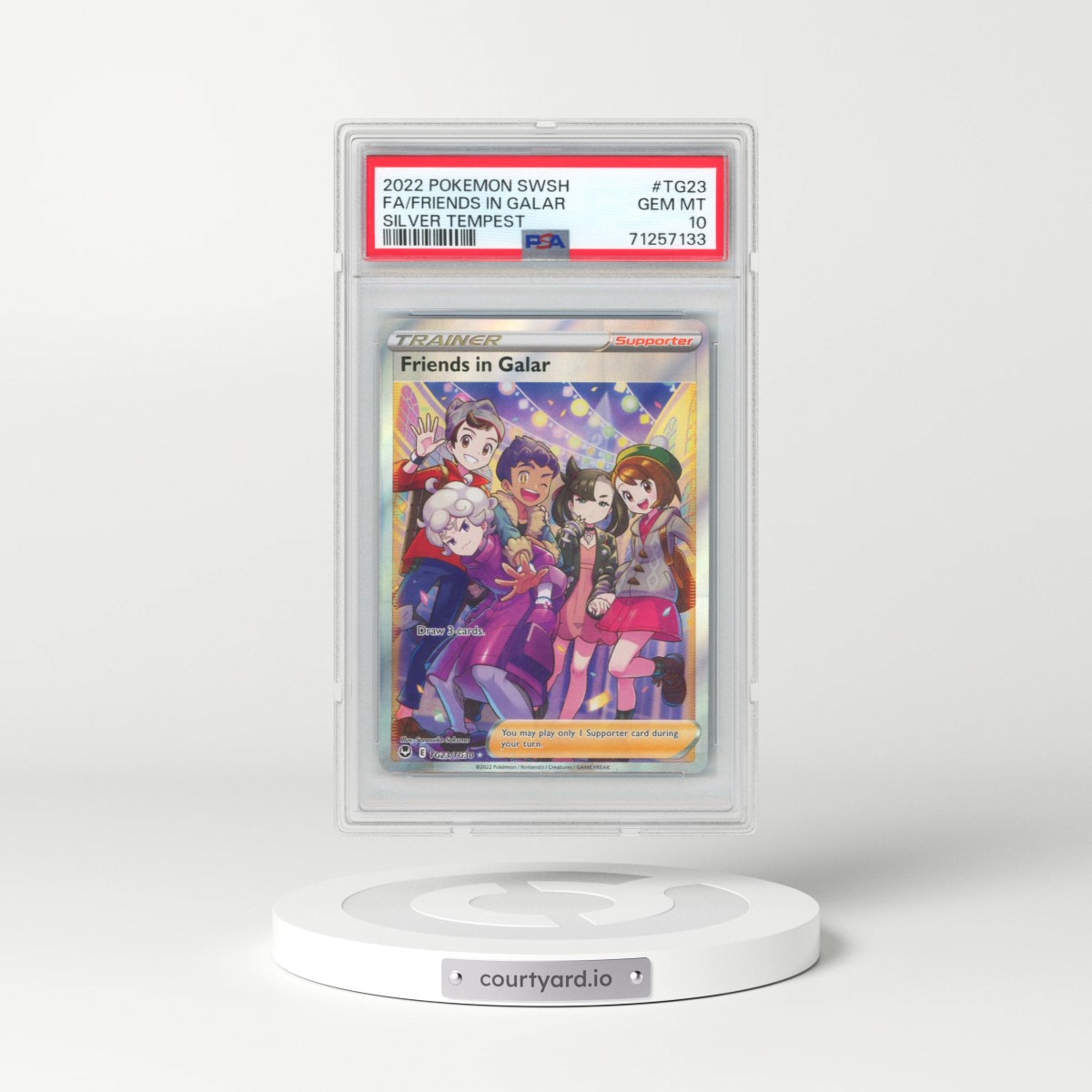 2022 Pokémon Sword & Shield Silver Tempest #TG23 Friends in Galar - Full Art (PSA 10 GEM MINT)