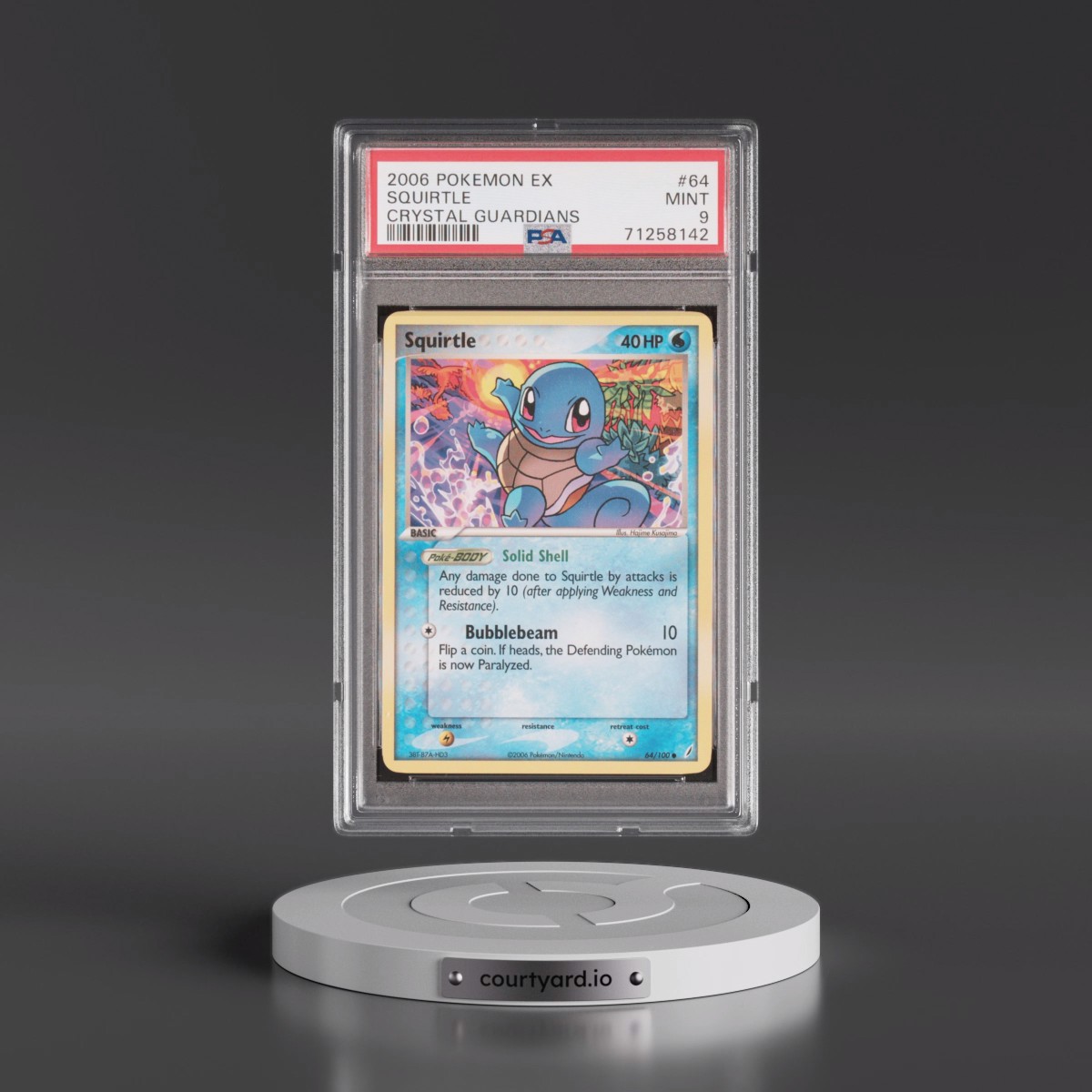 2006 Pokémon EX Crystal Guardians #64 Squirtle (PSA 9 MINT)