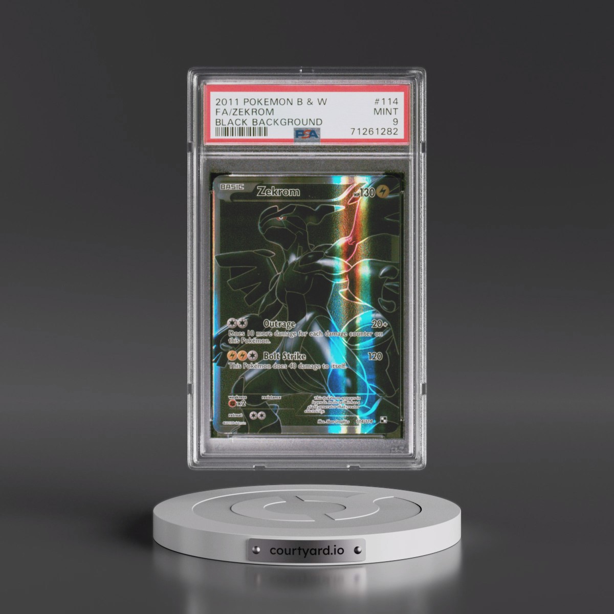 2011 Pokémon Black & White #114 Zekrom - Full Art Black Background (PSA 9 MINT)