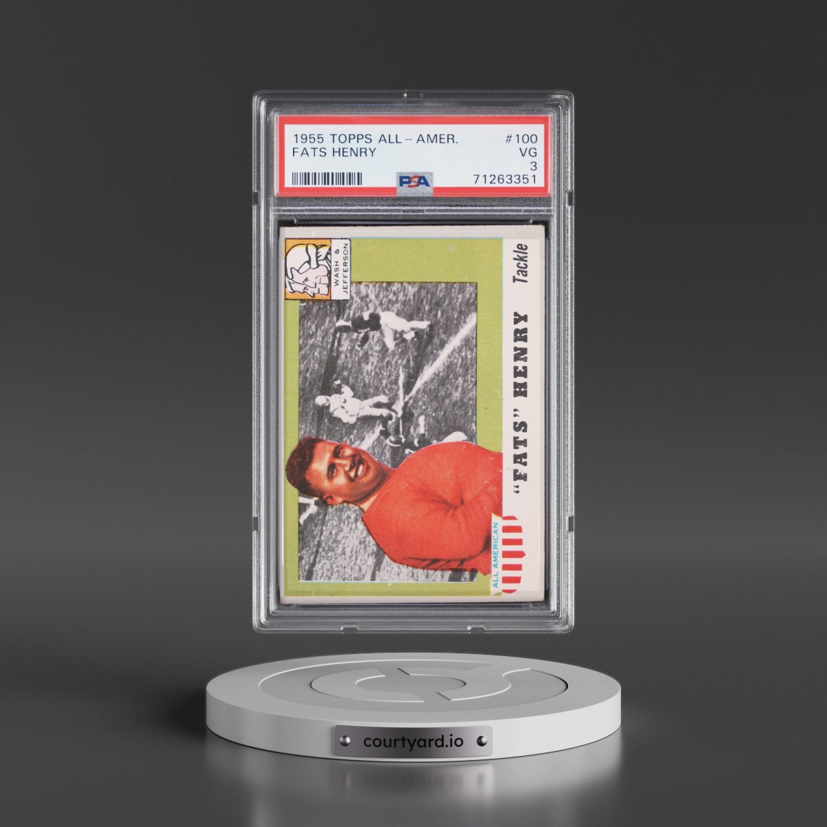 1955 Topps All-Amer. #100 Fats Henry (PSA 3 VG)