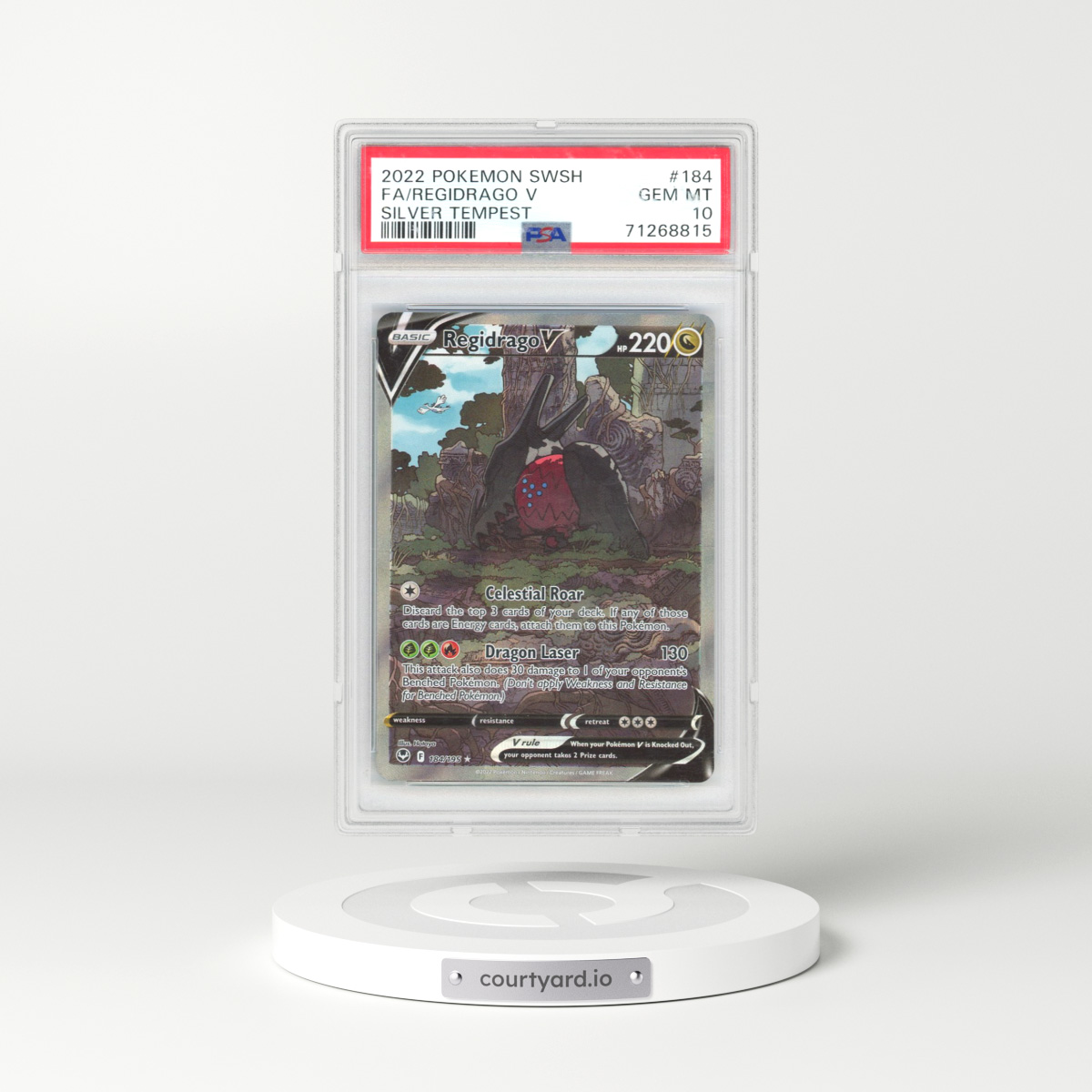 2022 Silver Tempest #184 Regidrago V (PSA 10 GEM MINT)