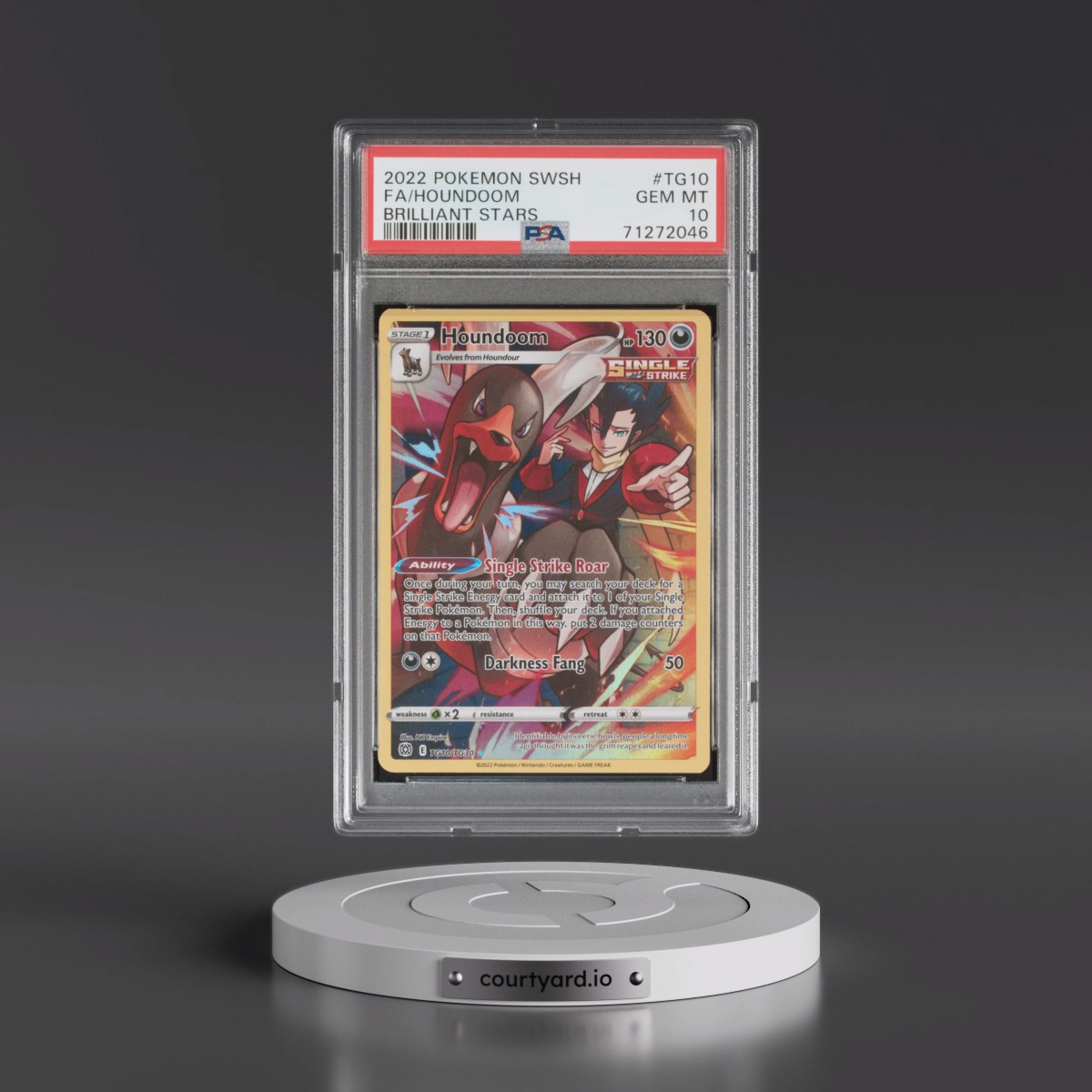 2022 Pokémon Sword & Shield Brilliant Stars #TG10 Houndoom - Full Art (PSA 10 GEM MINT)