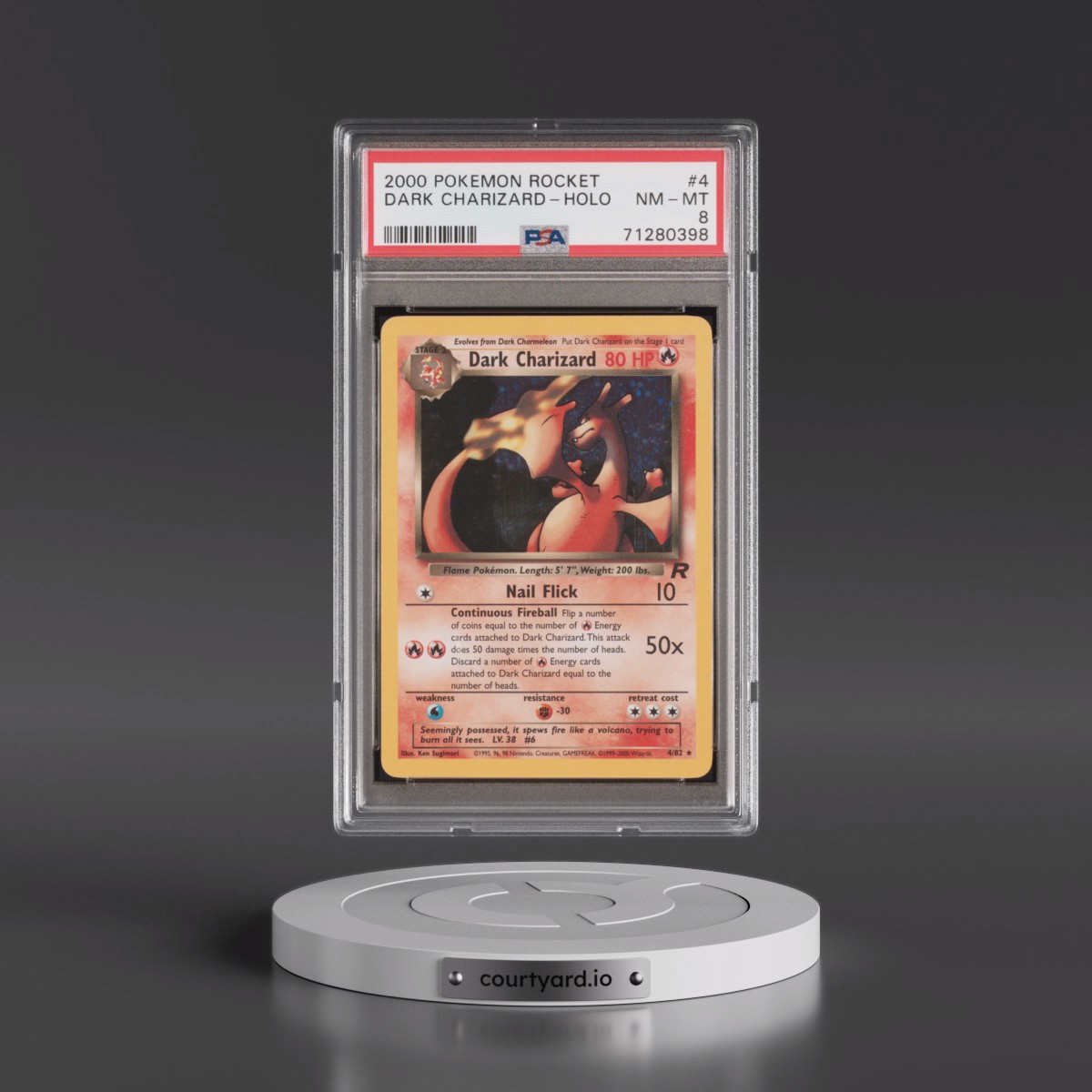 2000 Pokémon Rocket #4 Dark Charizard - Holo (PSA 8 NM-MT)