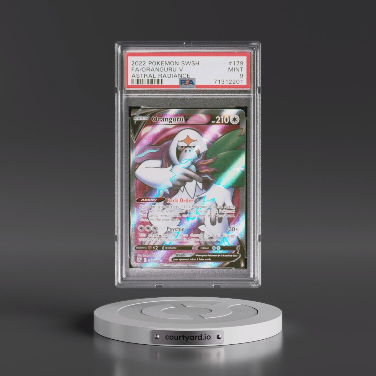 2022 Pokémon Sword & Shield Astral Radiance #179 Oranguru V - Holo Full Art (PSA 9 MINT)