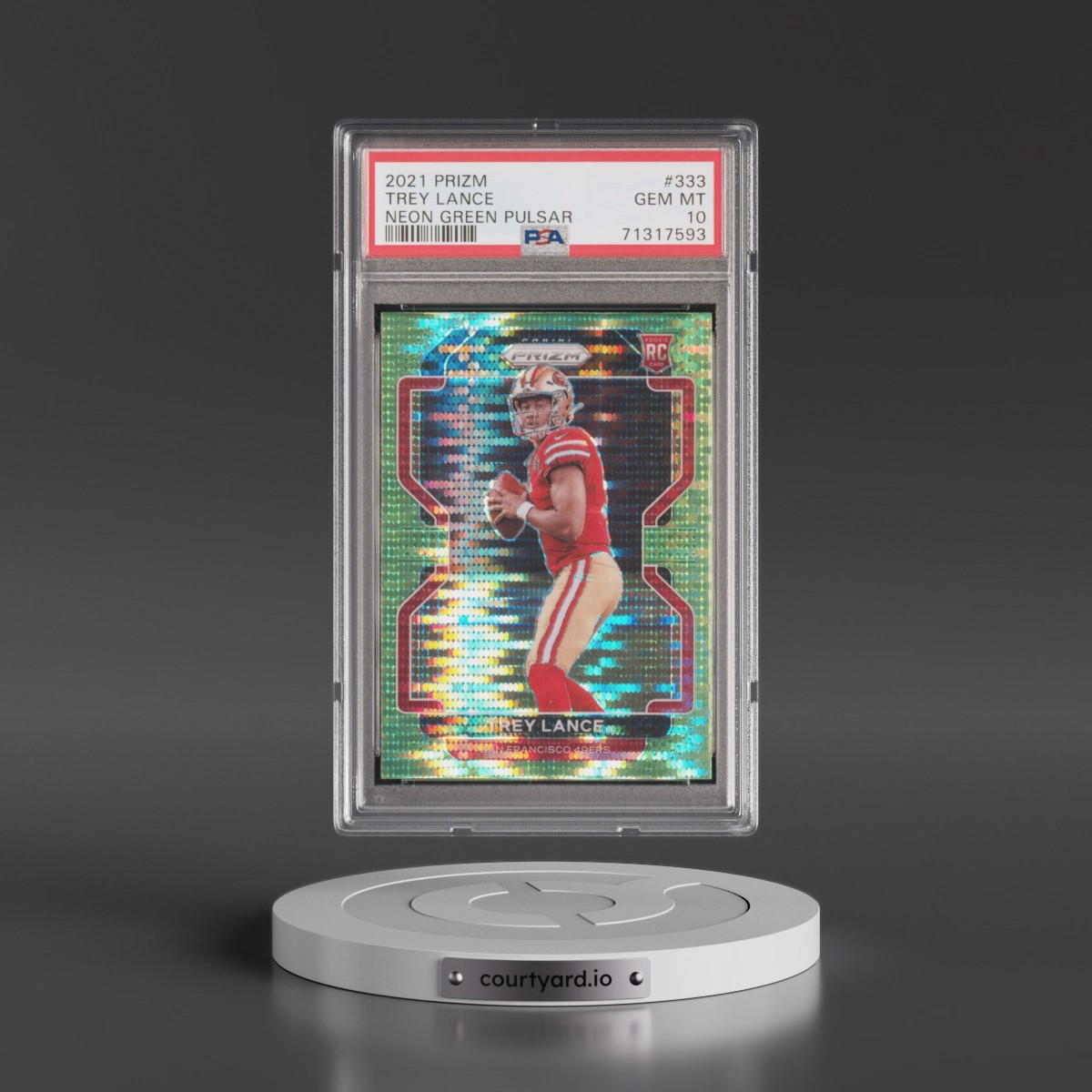 2021 Panini Prizm #333 Trey Lance - Neon Green Pulsar (PSA 10 GEM MINT)
