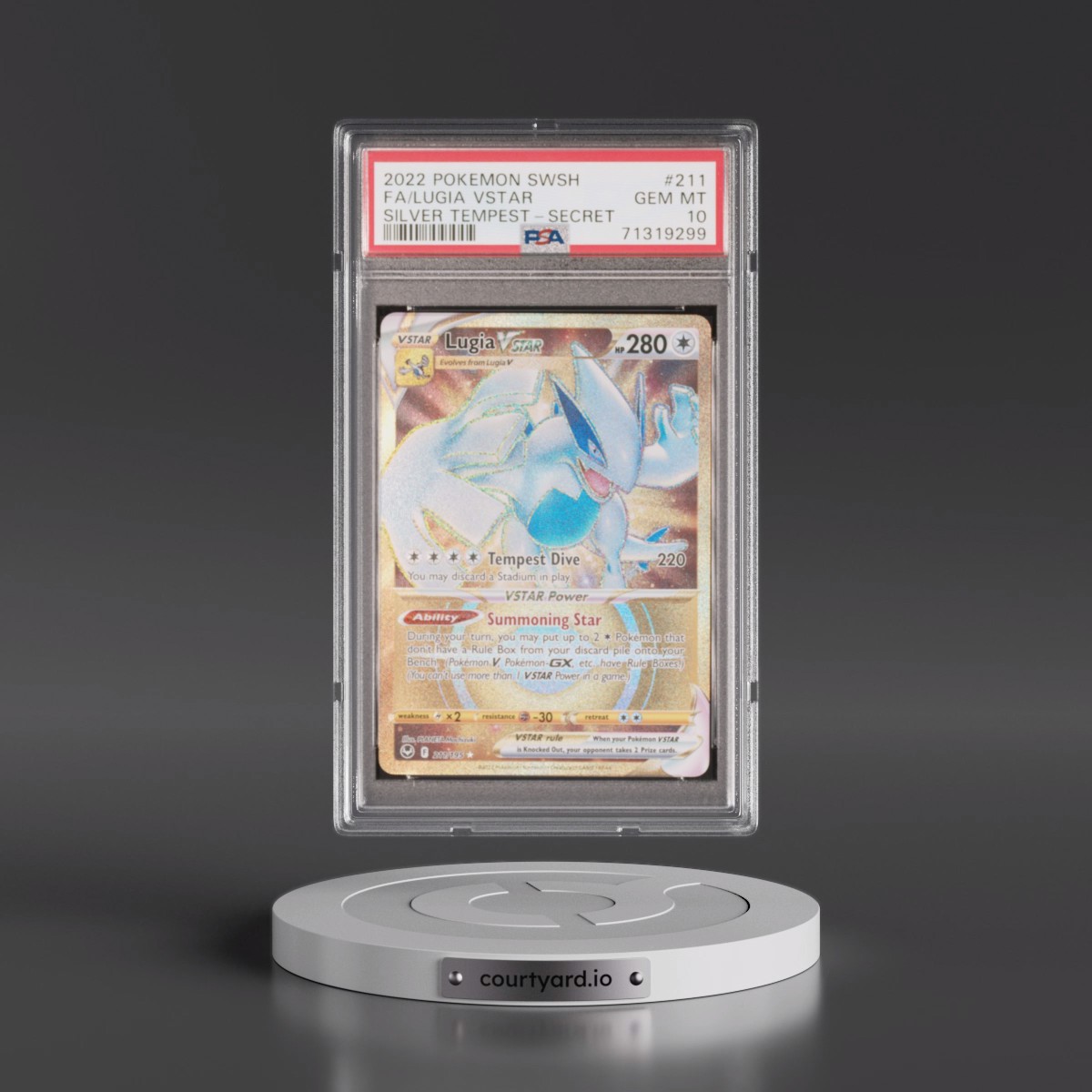 2022 Pokémon Sword & Shield Silver Tempest #211 Lugia Vstar - Full Art Secret (PSA 10 GEM MINT)