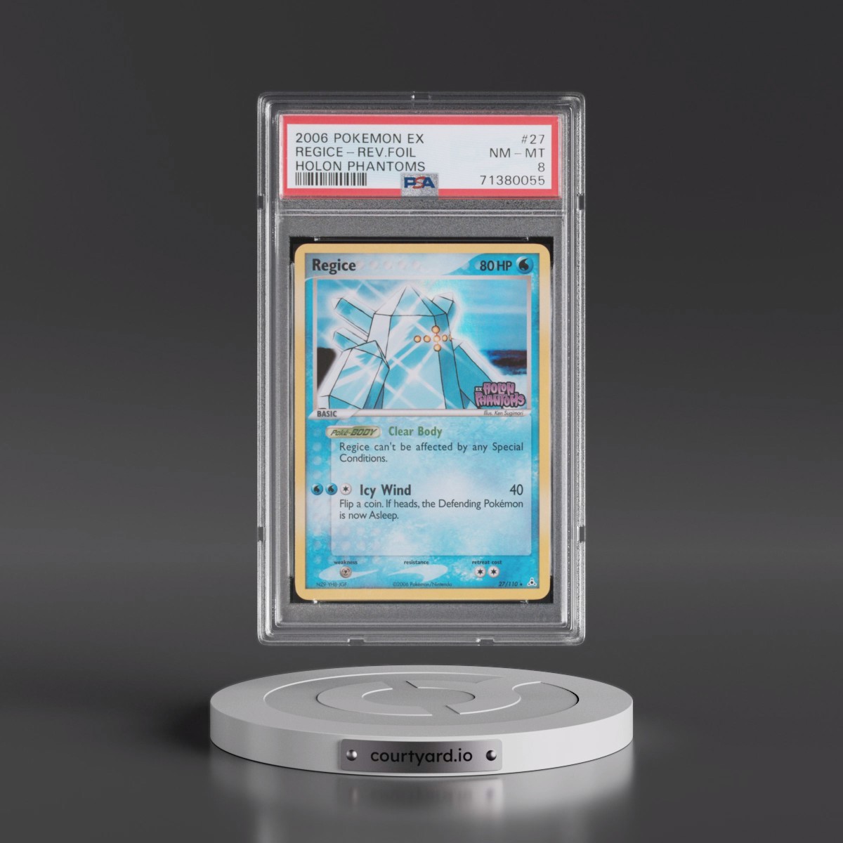 2006 Pokémon EX Holon Phantoms #27 Regice - Reverse Foil (PSA 8 NM-MT)