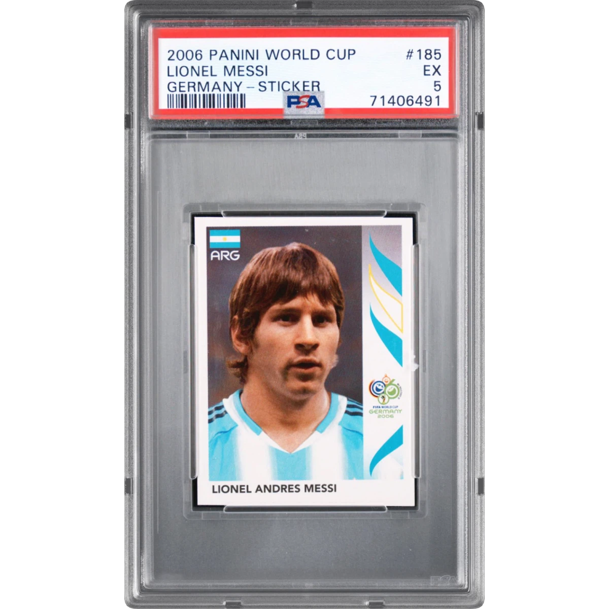 2006 Panini World Cup Germany Sticker #185 Lionel Messi (PSA 5 EX)