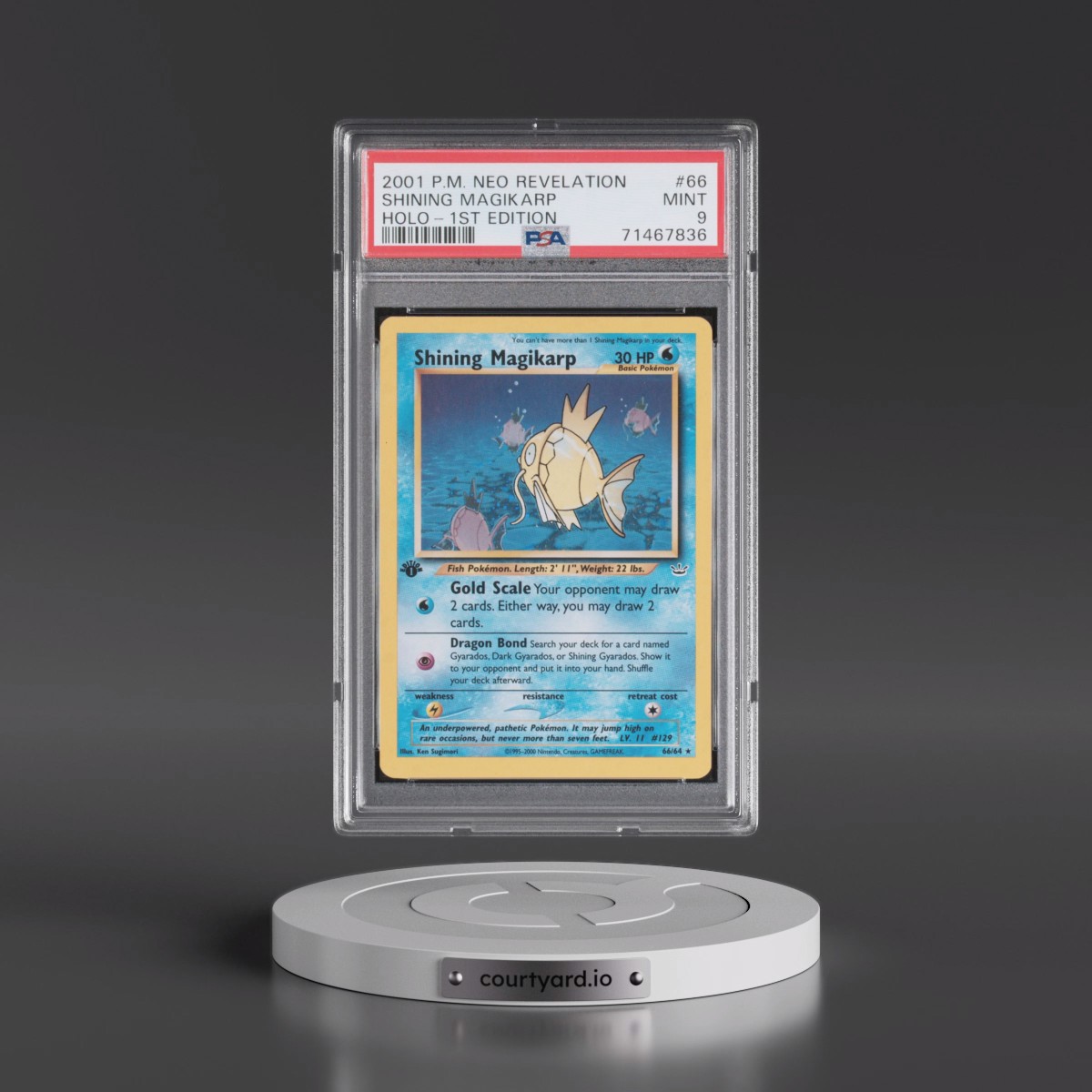 2001 Pokémon Neo Revelation #66 Shining Magikarp - 1st Edition Holo Holo (PSA 9 MINT)