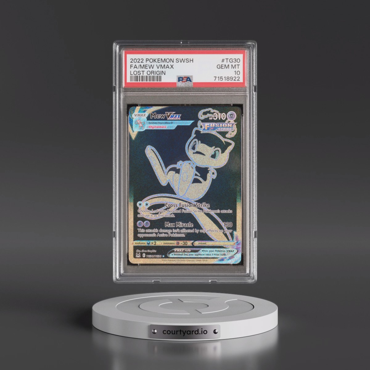 2022 Pokémon Sword & Shield Lost Origin #TG30 Mew Vmax - Full Art (PSA 10 GEM MINT)